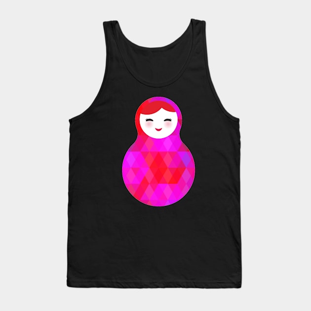 Russian dolls matryoshka screw up one's eyes with bright rhombus pink colors. Tank Top by EkaterinaP